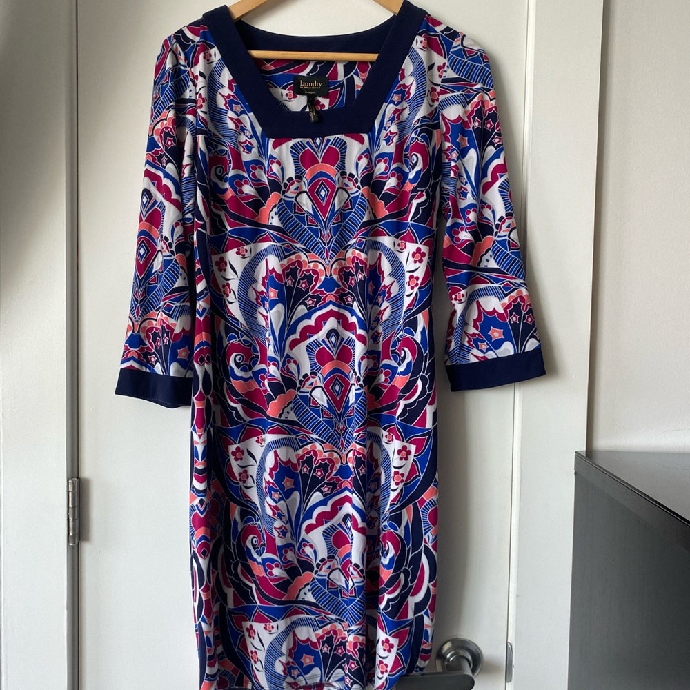 Laundry by Shelli Segal Square Neck shift dress